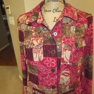 CHRISTOPHER & BANKS Berry and Brown Jacket Sz M